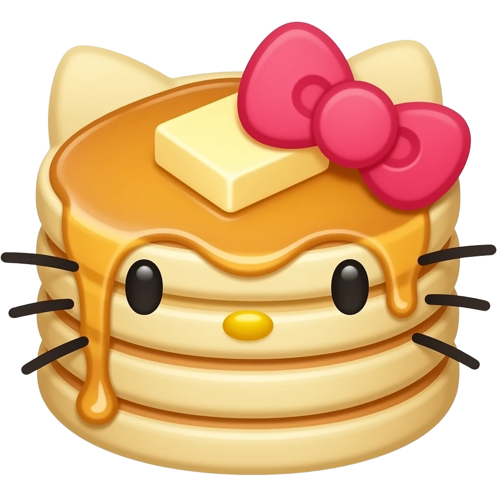 Hello kitty Pancakes with butter emoji