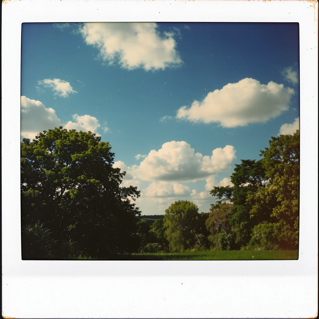 A sunny day with trees, sky, and clouds emoji