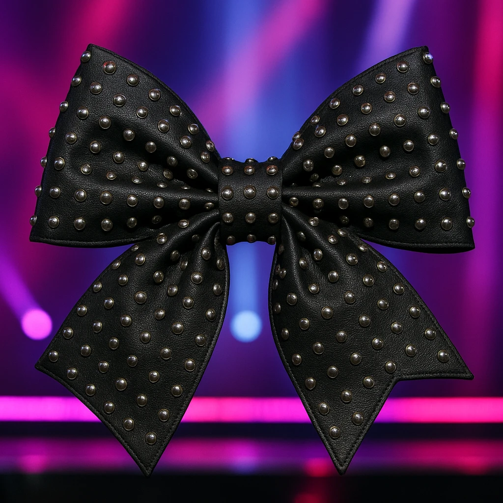 kpop stage bow with metallic studs, edgy and stylish emoji