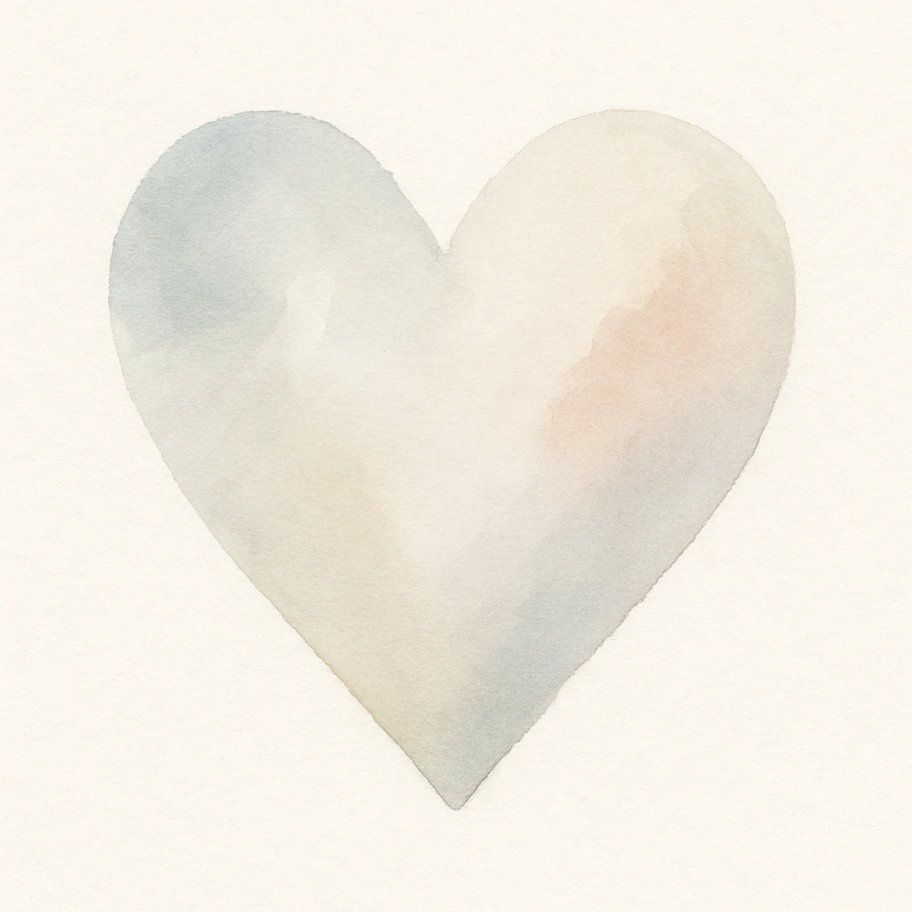 heart, watercolor art style emoji