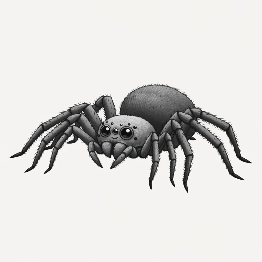 goth spider, cute, expressive, minimal emoji