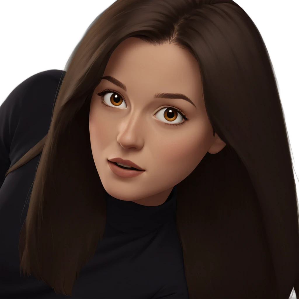 brown haired girl portrait emoji