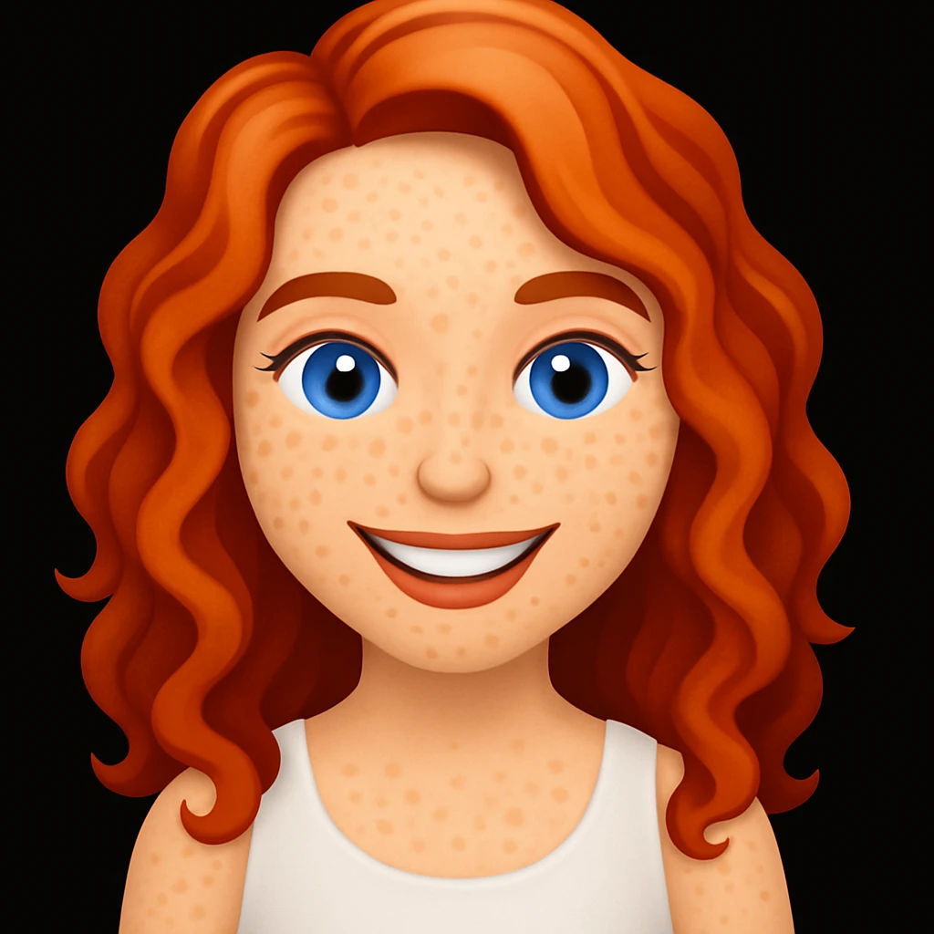 turn the second man in emoji style of the 1st image, match the facial features and match dressing style of the 2nd image, she is wearing white tank top emoji