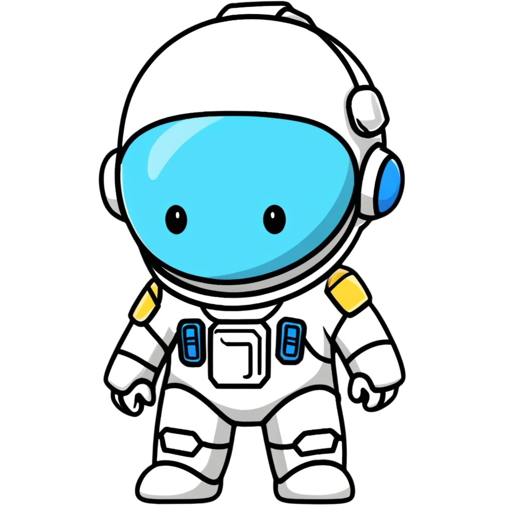 cartoon sticker of a little astroneer in a white suit and helmet, crying hard with big tears emoji