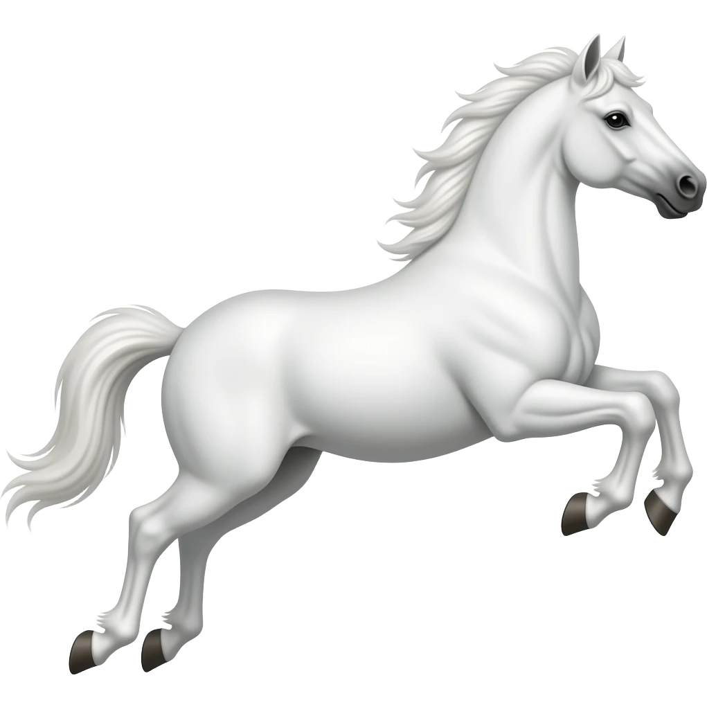 White horse flying on right side emoji emoji emoji
