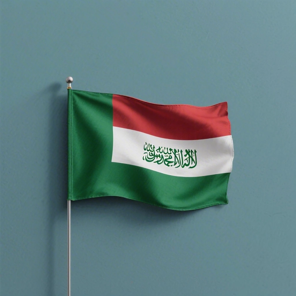 Сгенериуй мне 1 такой флаг на однородном фоне. Флаг саудовской аравии. в Такой же форме emoji