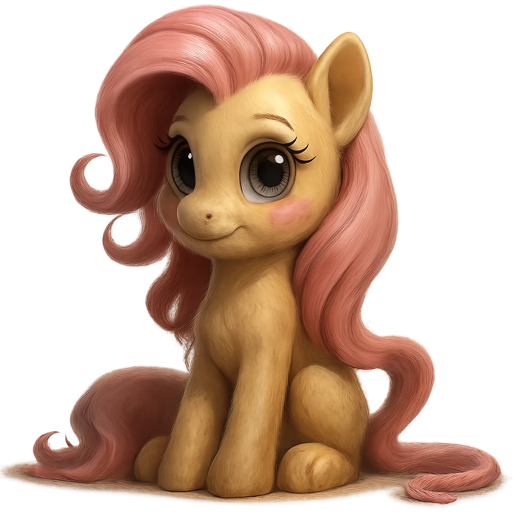 Remove the background and keep only Fluttershy in a realistic style, preserving transparency. Focus on realistic details and natural colors for Fluttershy. emoji