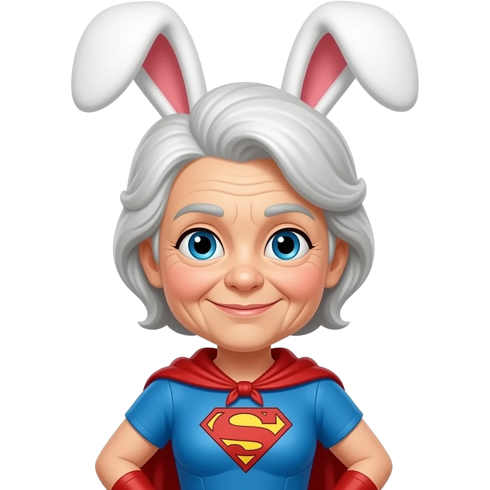 Old women bunny hero emoji