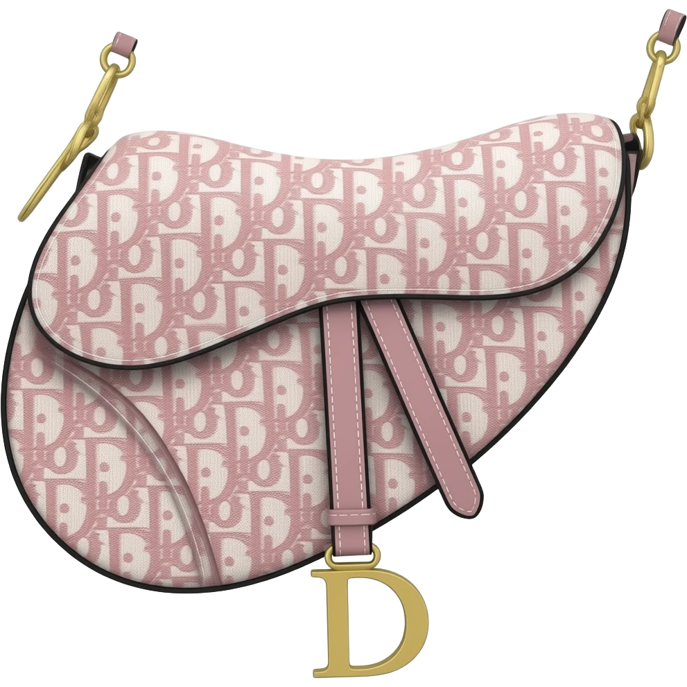 Pink Dior Oblique Embroidery and White Lace saddle bag emoji