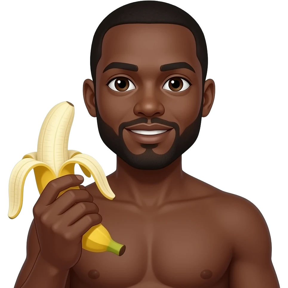 kel zenci adam elinde muz olsun kıyafet olmasın daha kel emoji
