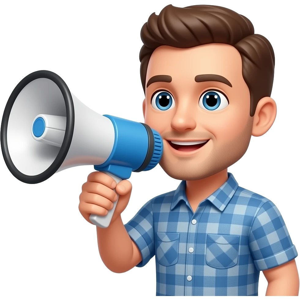 hombre con megáfono emoji