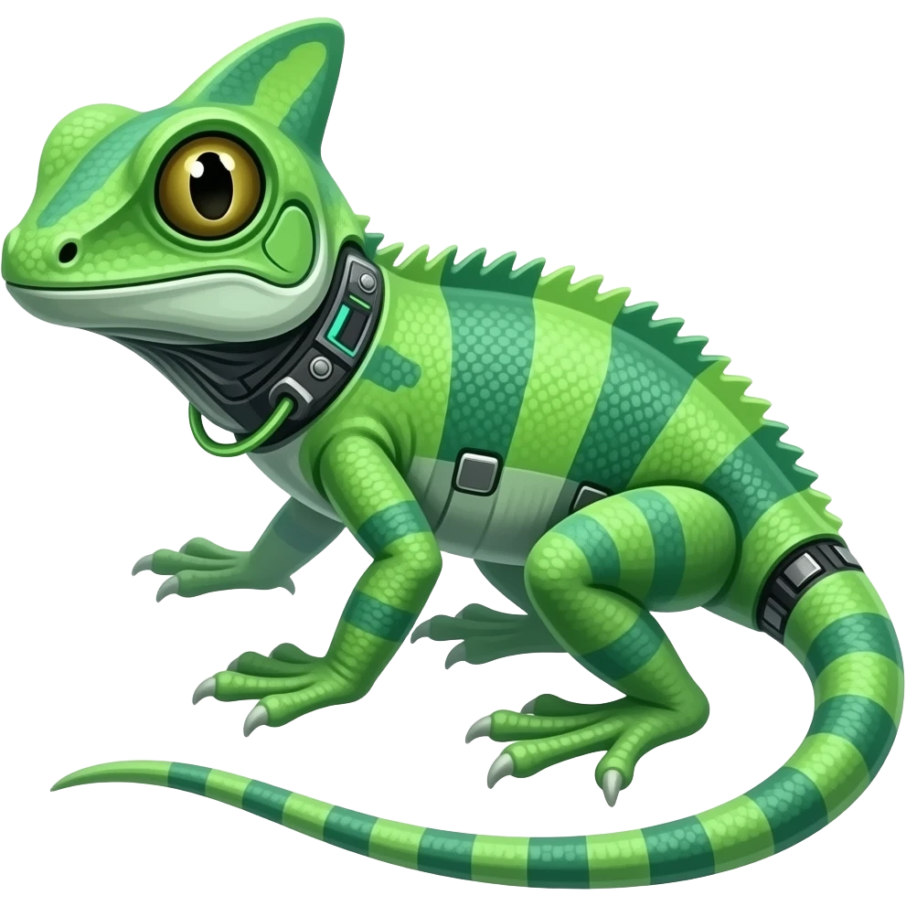 Write green ciber punk letter Lizord emoji