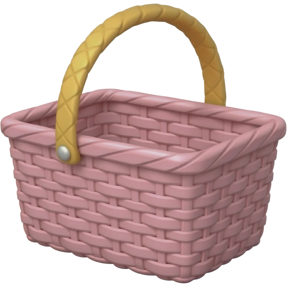 Pink picnic basket with no handle emoji