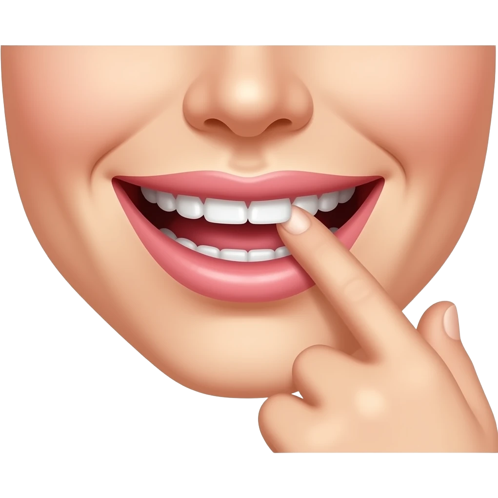 A mouth Who smile site a finger between thé Teeth like sexy emoji