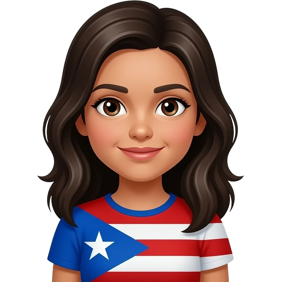Boricua girl con bandera emoji