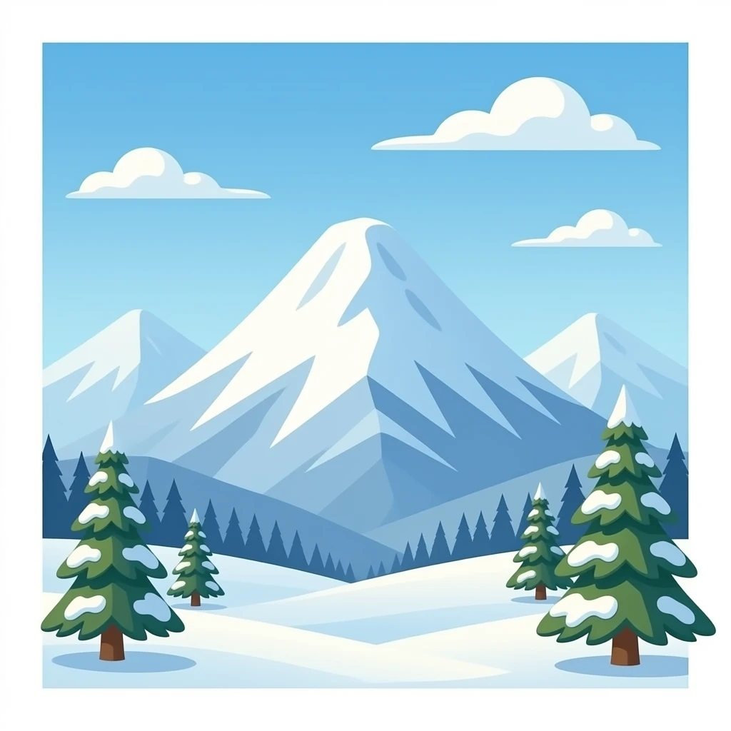 CREA UNA MONTAÑA NEVADA emoji