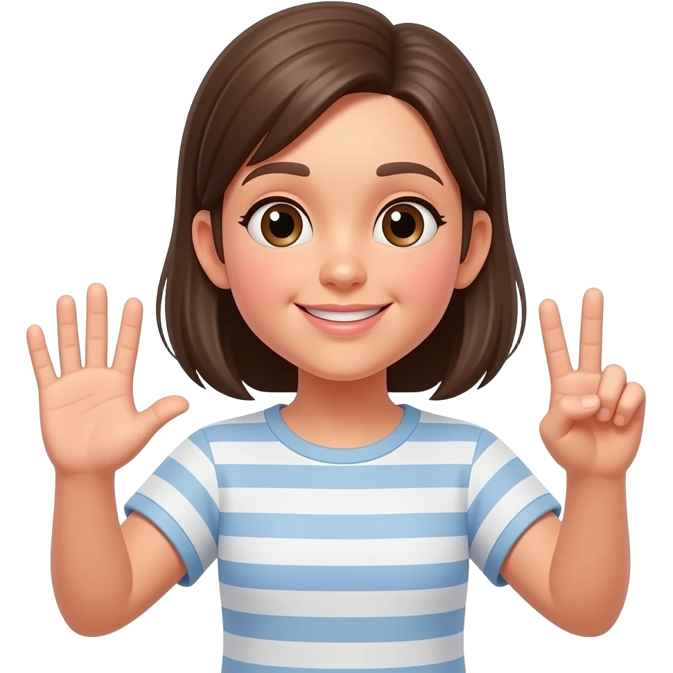 Une fille qui fais six seven avec c'est mains (elle bouge c'est main de haut est en bas) emoji