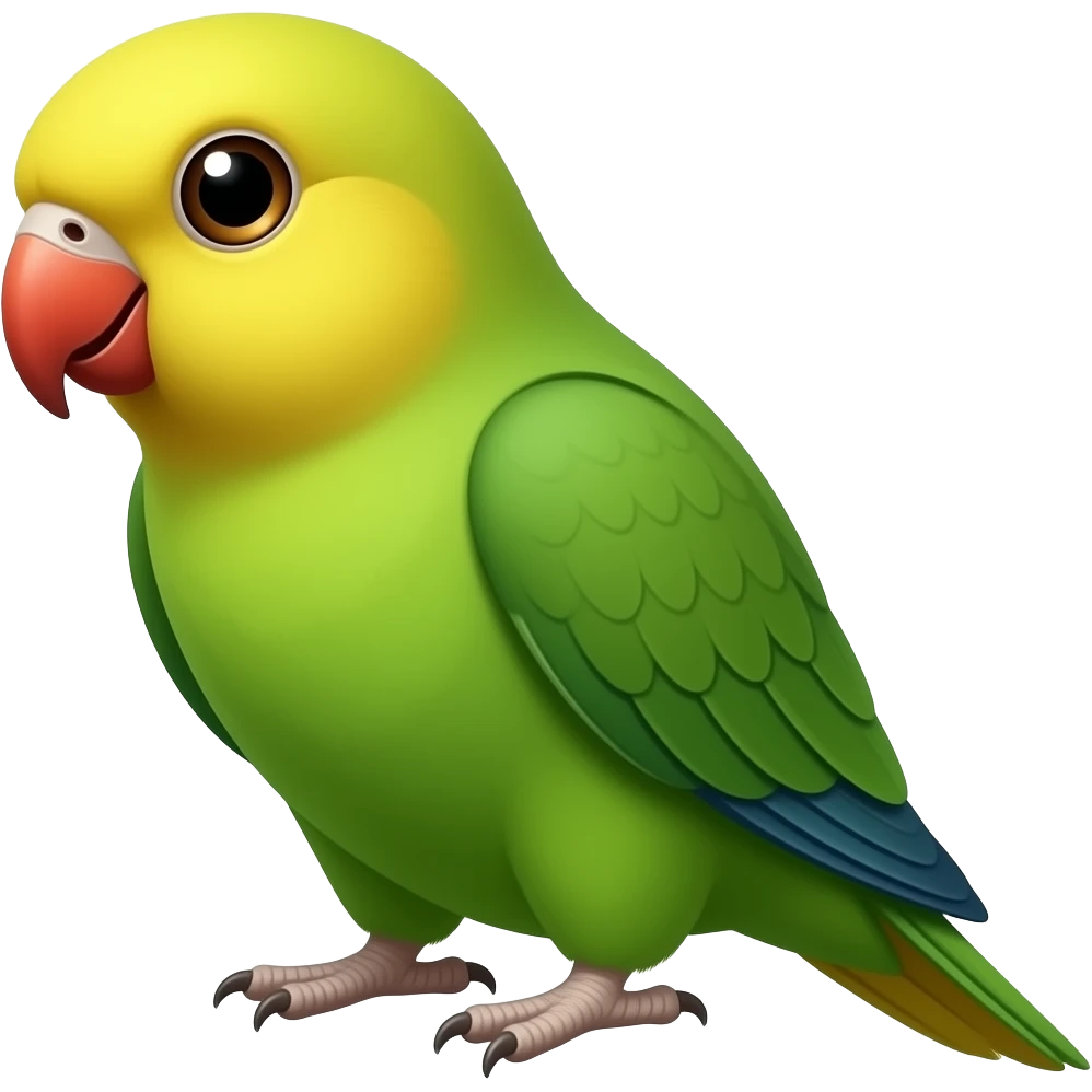 Perico amarillo con verdei emoji