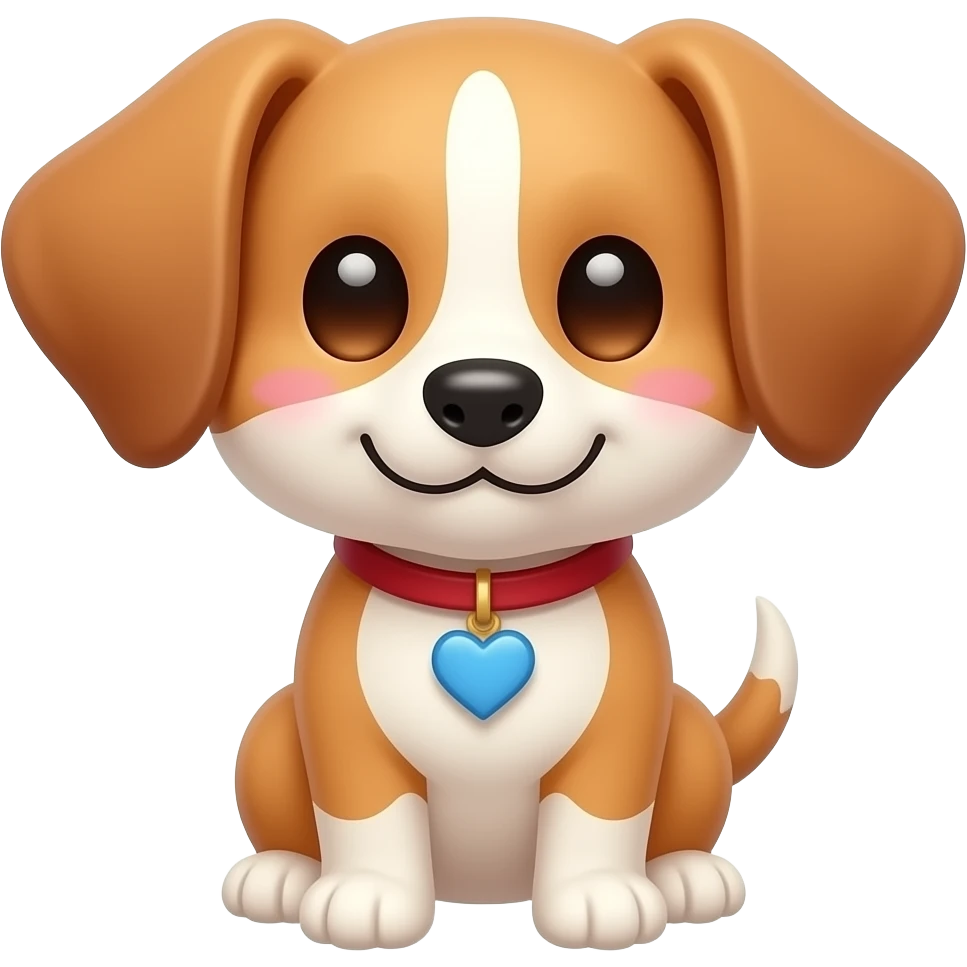 a cute dog with heart in eyes emoji