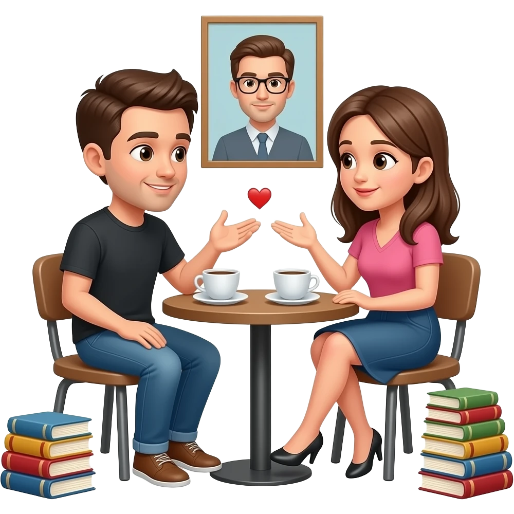 two people chatting aboput love emoji