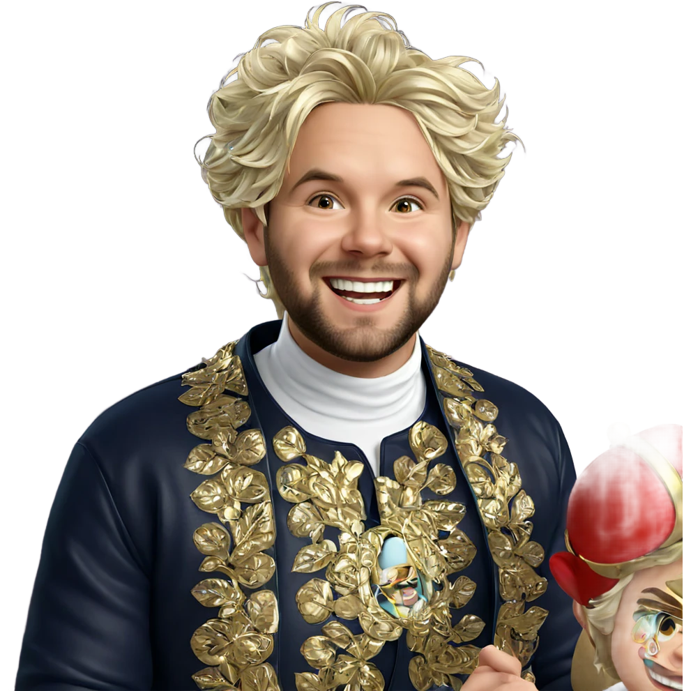 smiling boy with crown emoji