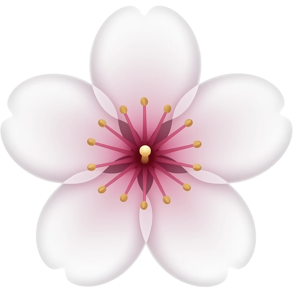 🌸 please make this flower have white petals with a lighter pink center emoji