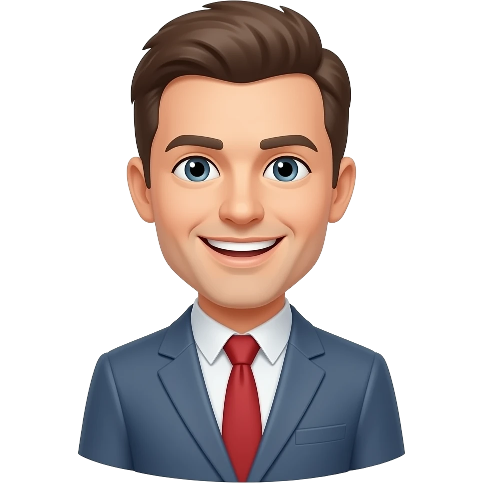 Make him a triangle and happy emoji