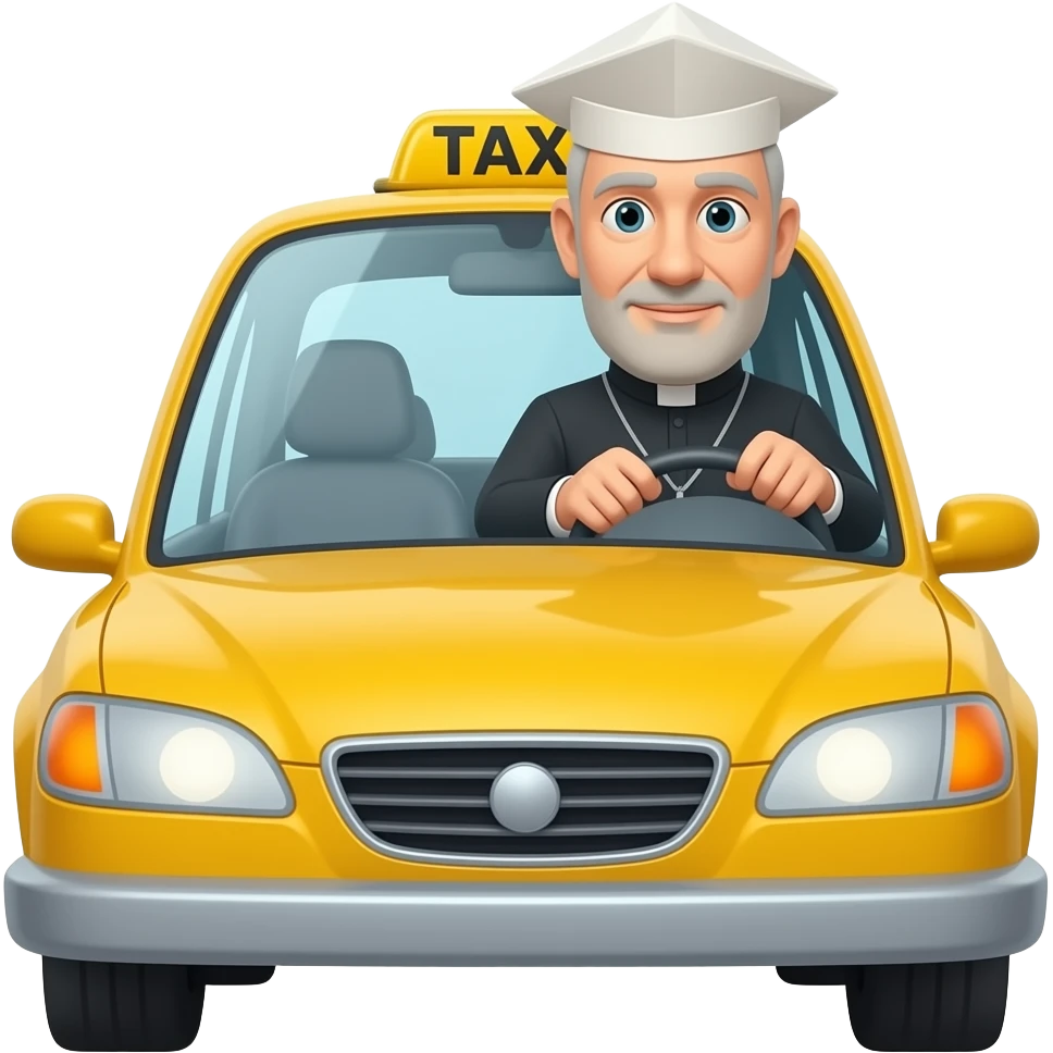 The priest as a taxist emoji