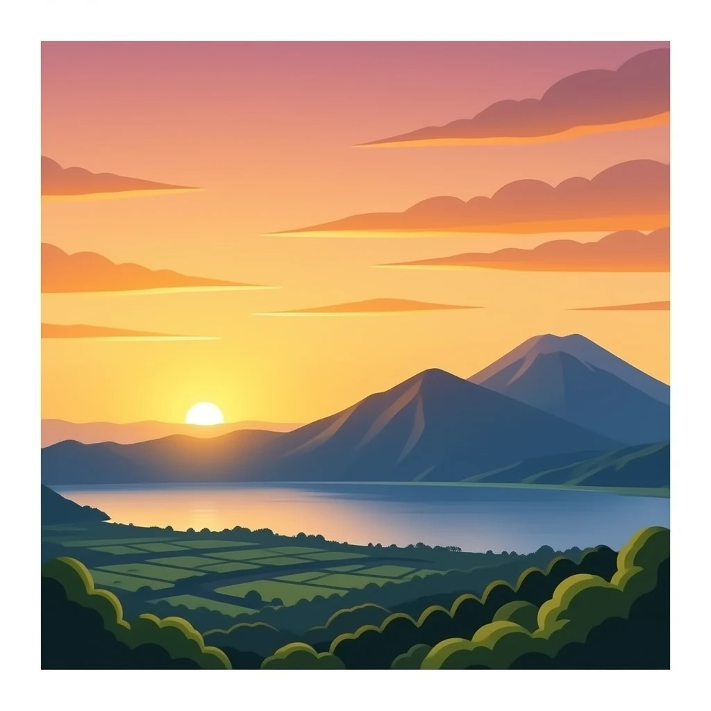 batur volcano sunrise emoji