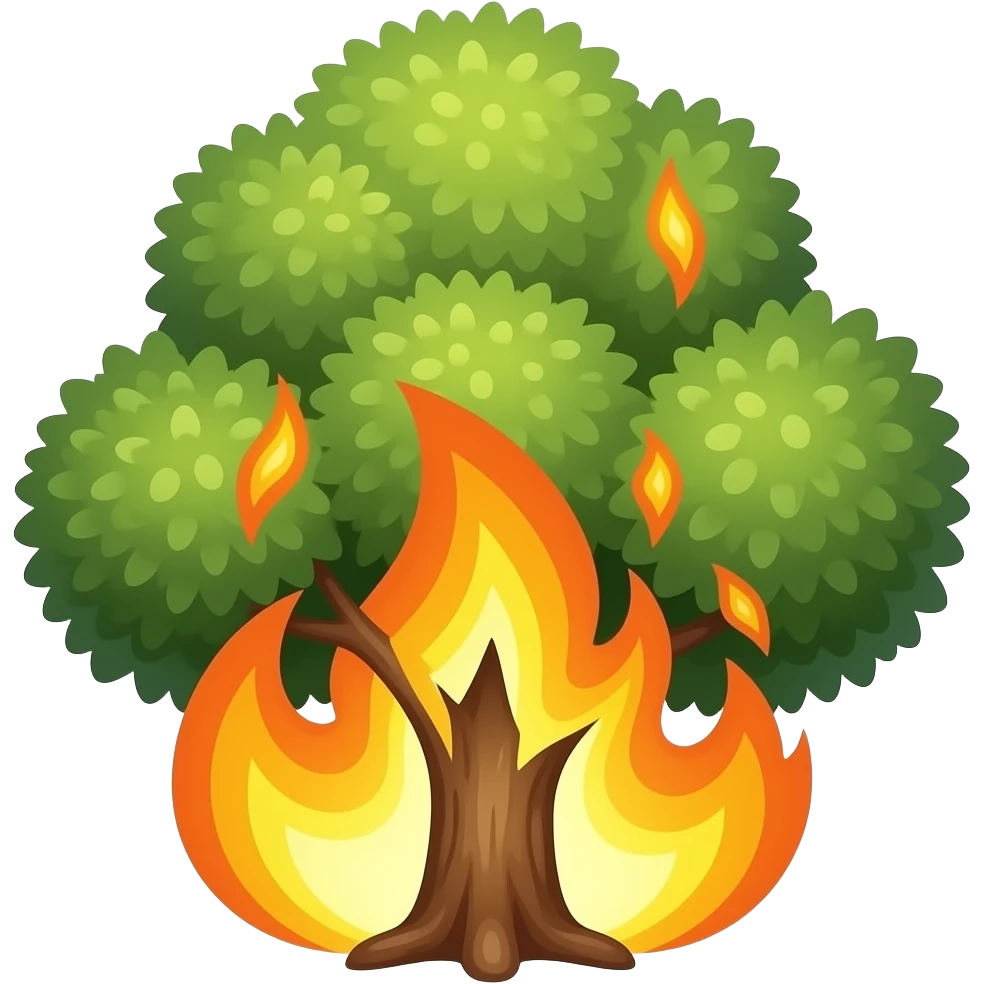 tree on fire emoji