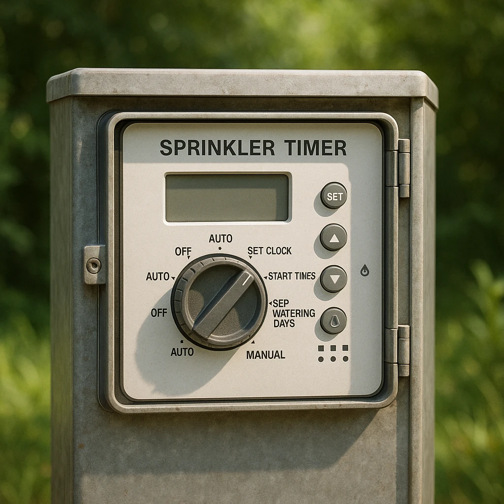 sprinkler control box, realistic, subtle shading, detailed, natural colors emoji