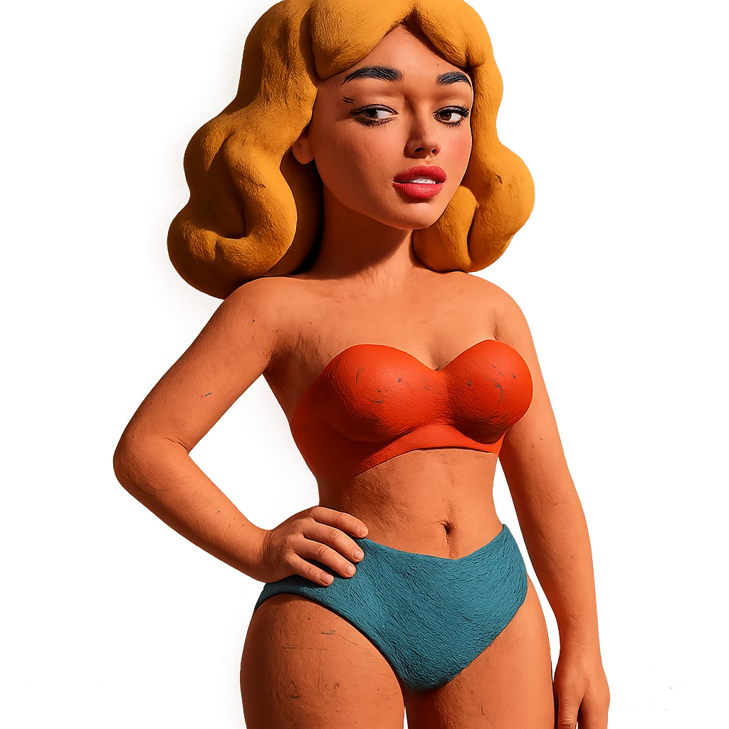sexy girl in claymation style emoji