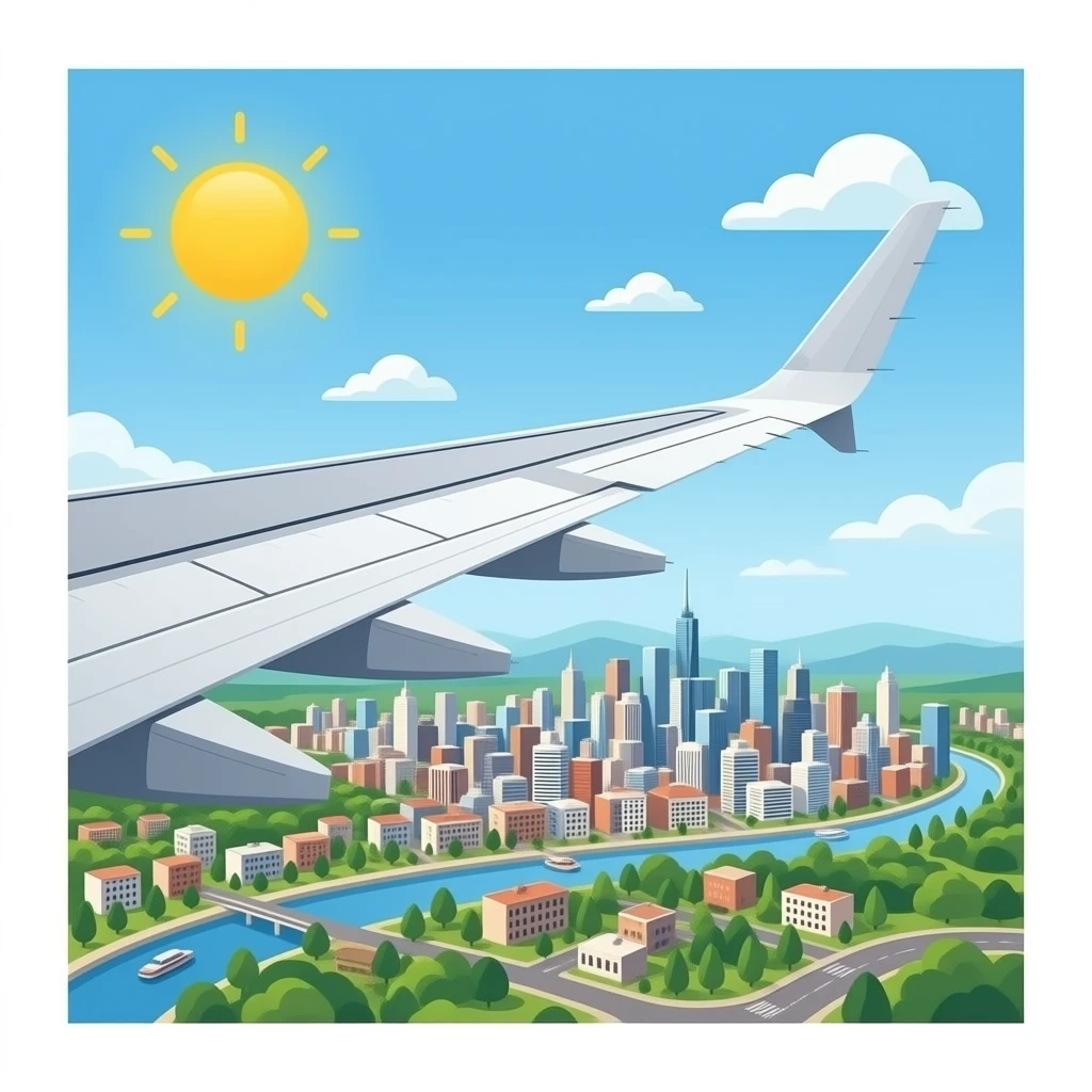 In aeroplane seeing cities emoji