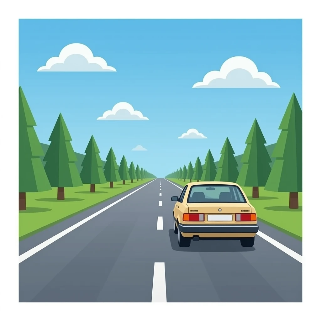 traveling in Car in 80s view from outside emoji