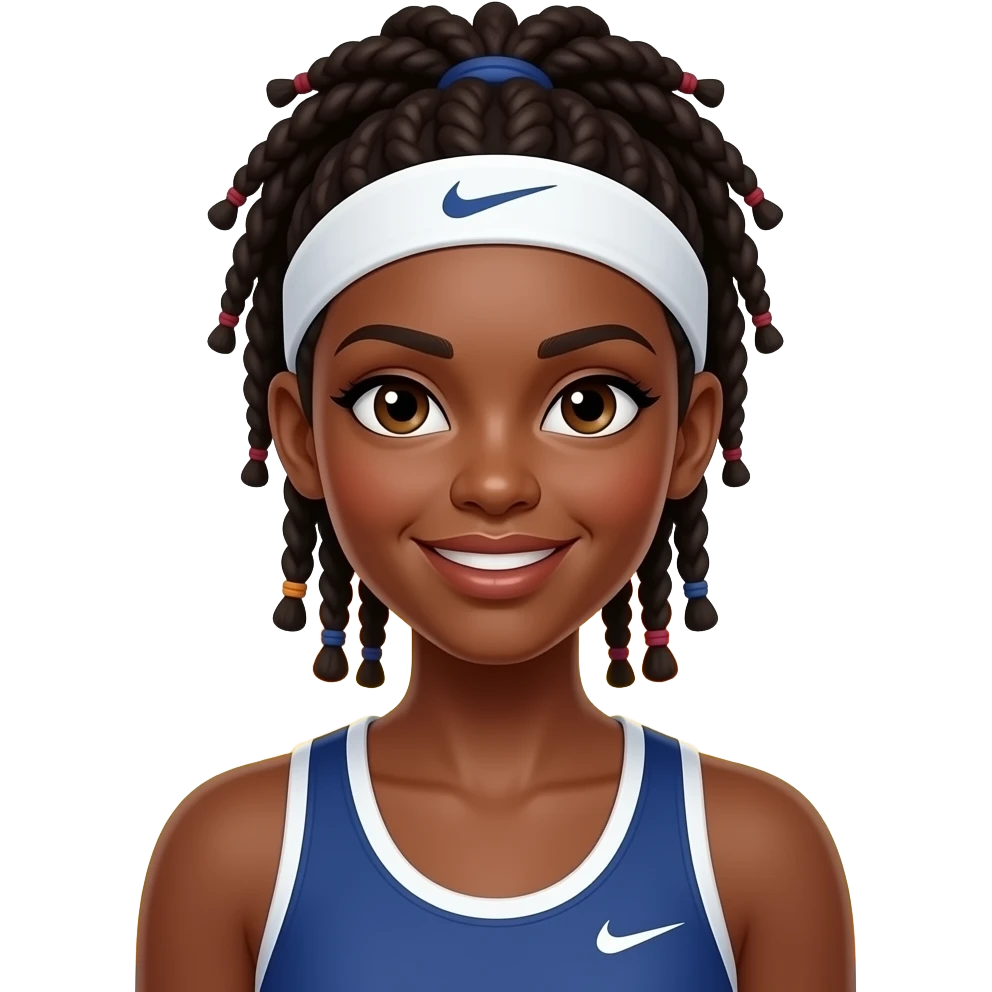 Black female with locs tennis player on fire emoji