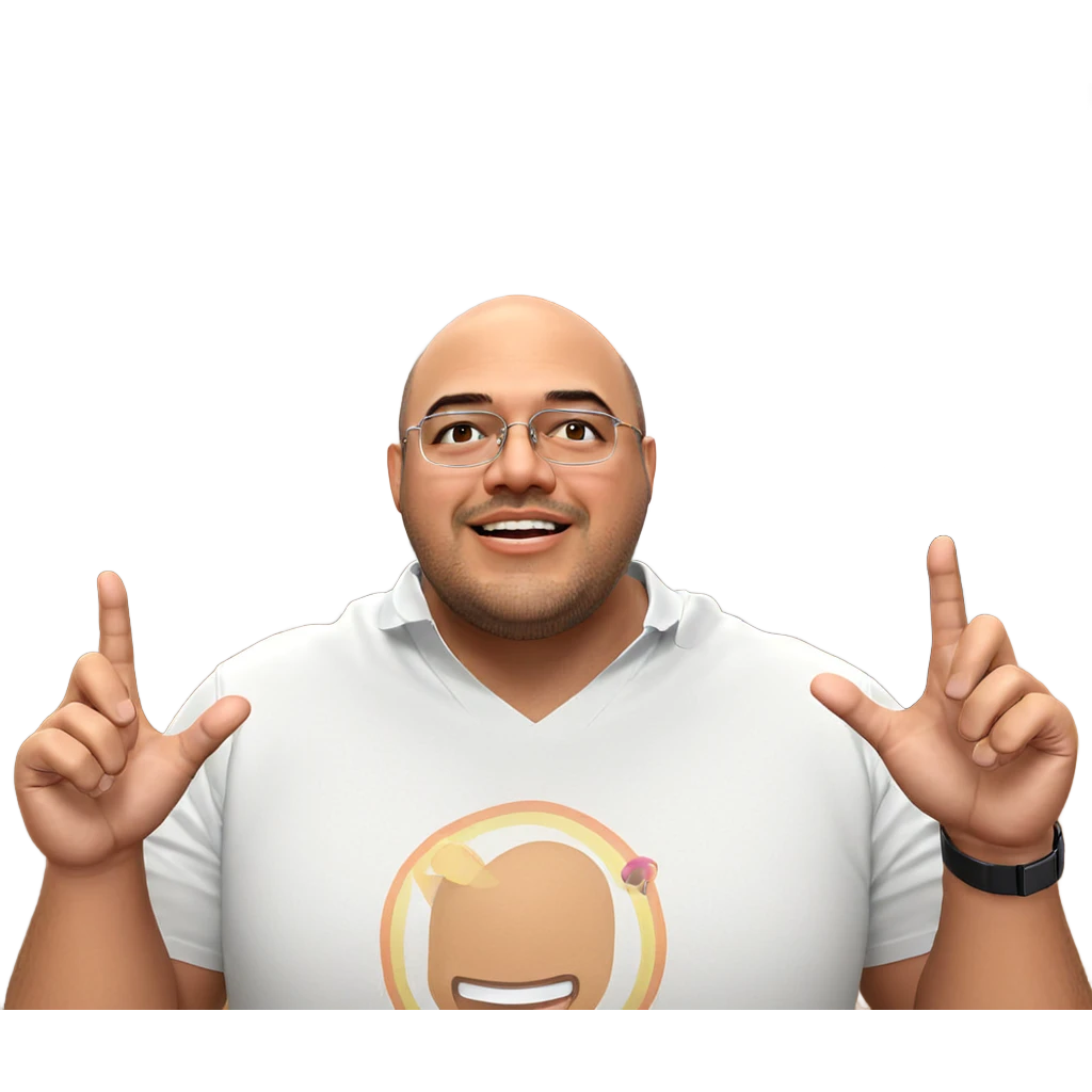 smiling bald man in shirt emoji