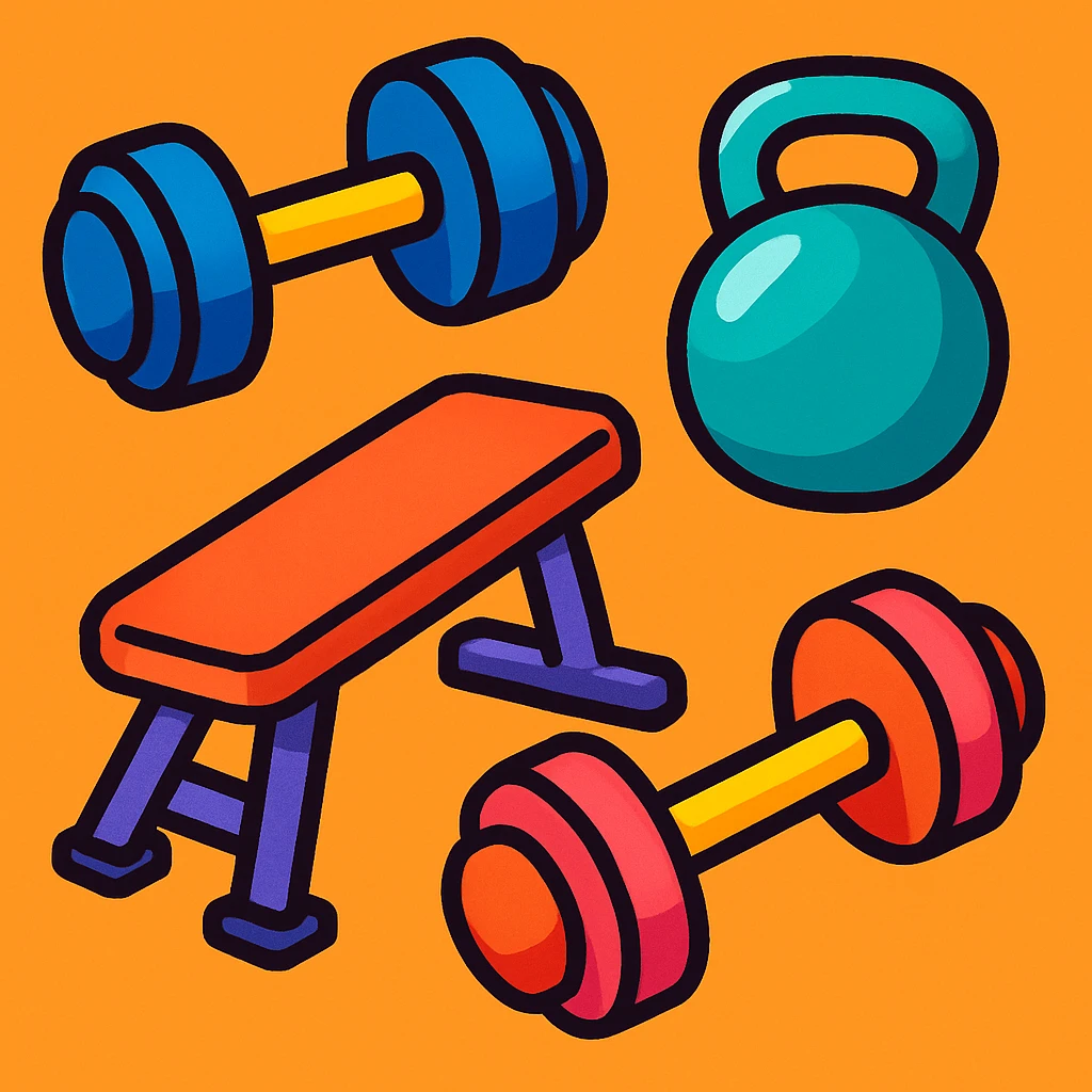 gym icon, bold cartoon style emoji