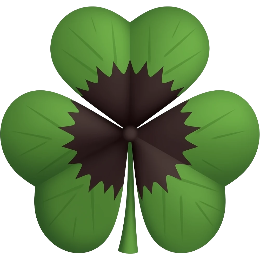 five leaf black clover emoji