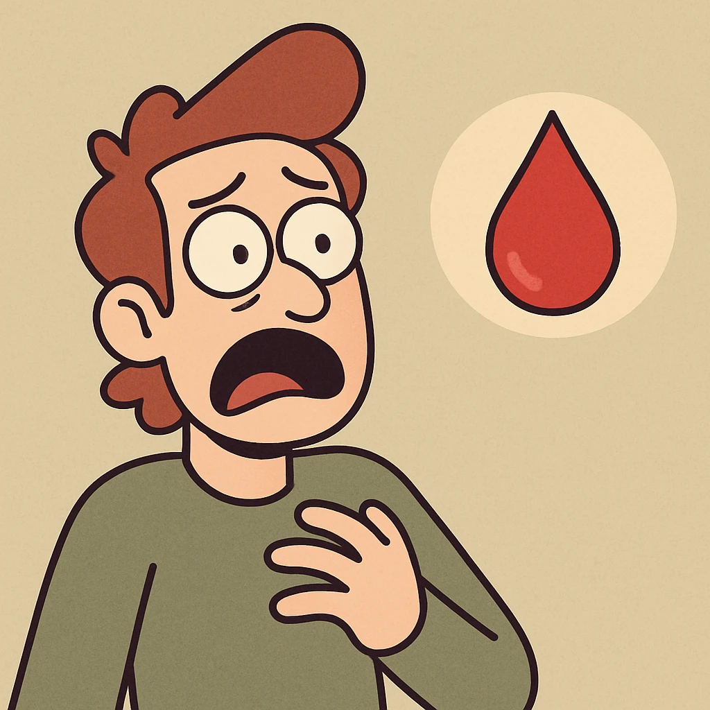 blood drop emoji, cartoon style, with facial expression emoji