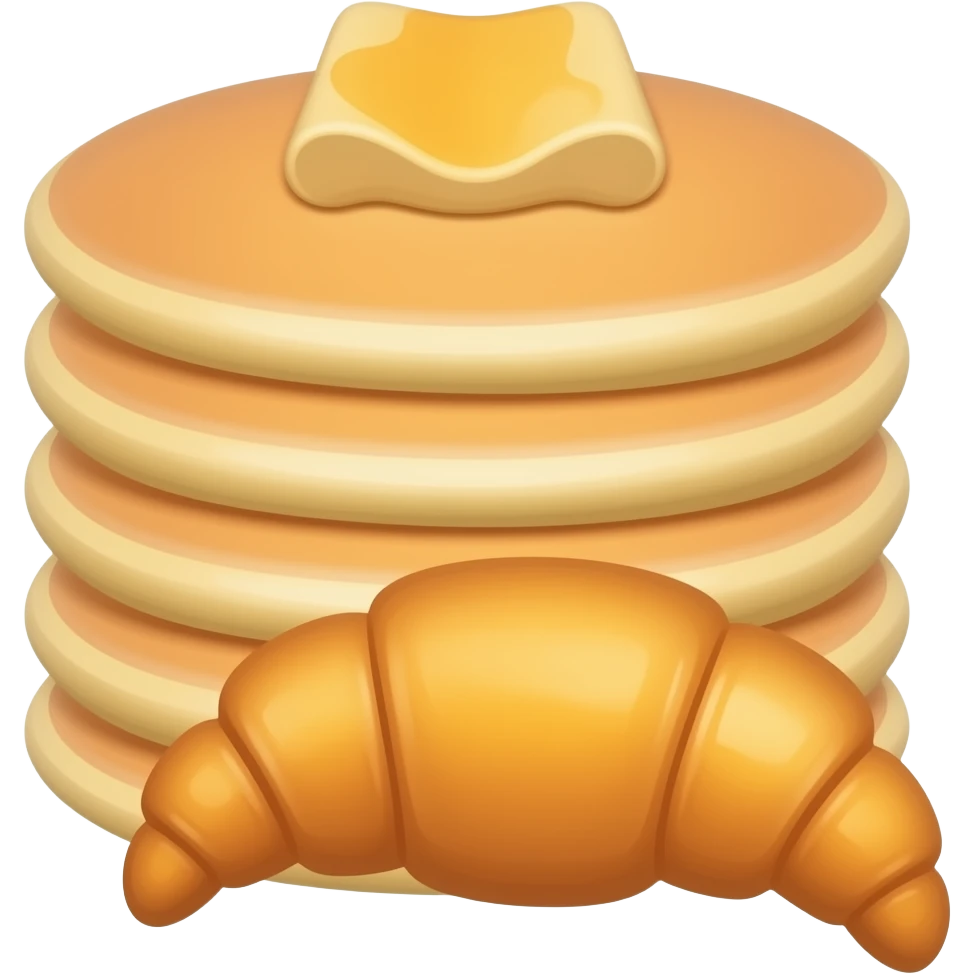 Pancakes with croissants emoji
