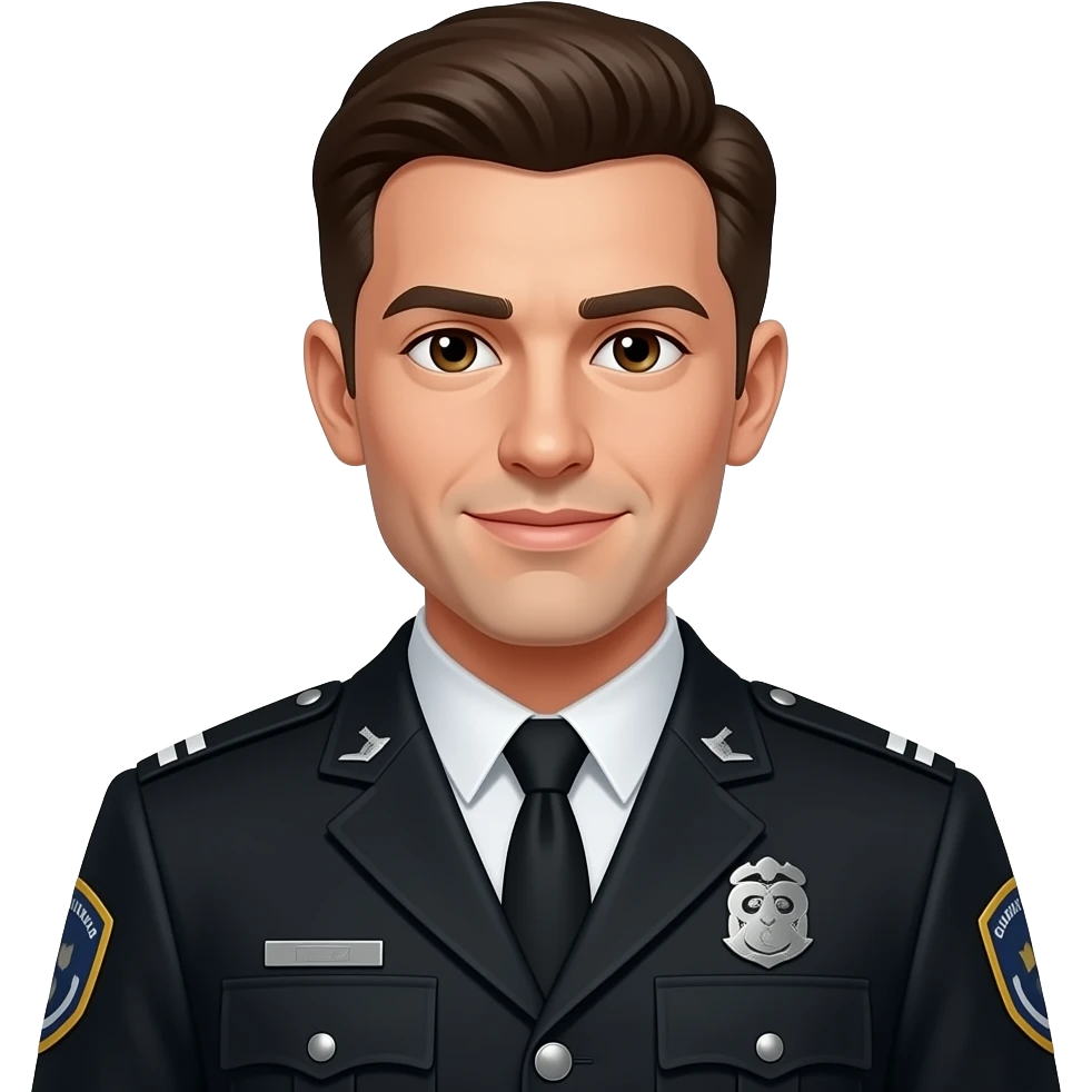 man with black uniform emoji