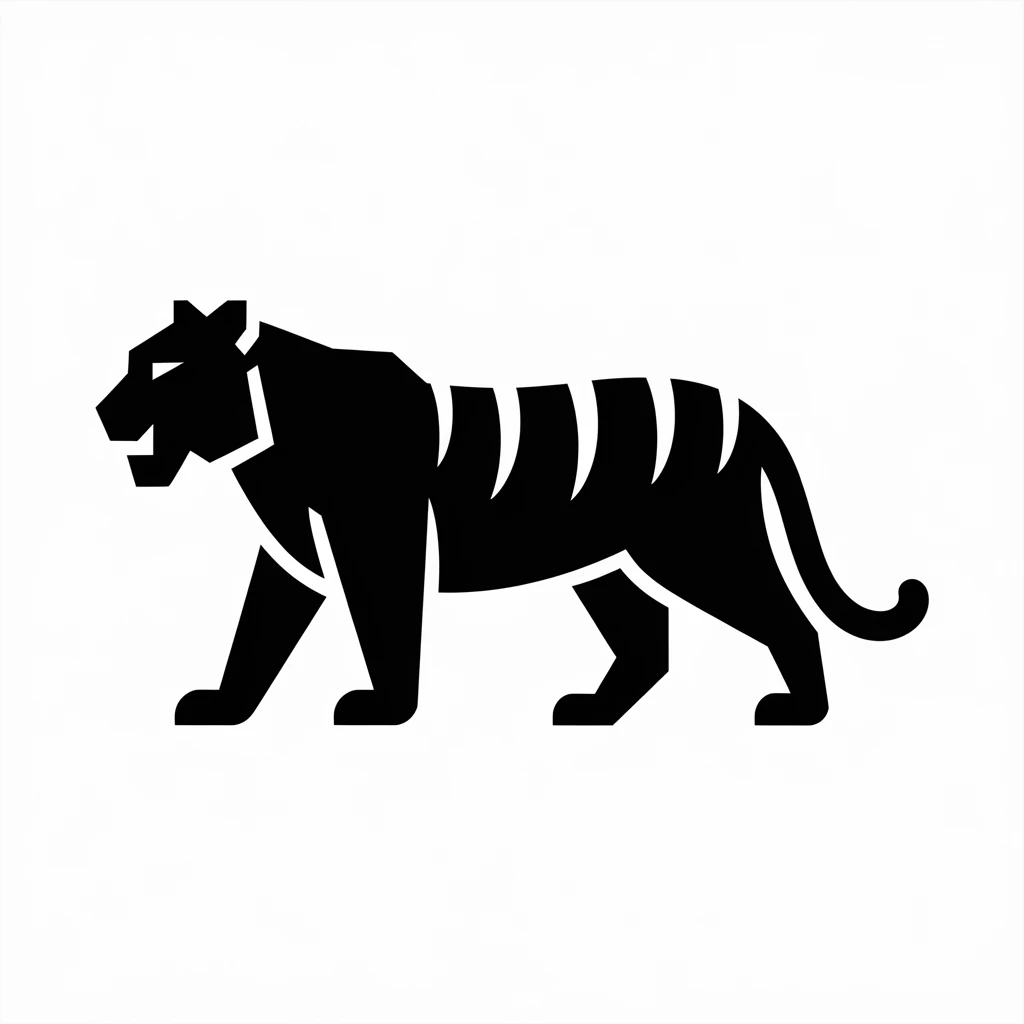 Tiger icon black silhouette emoji