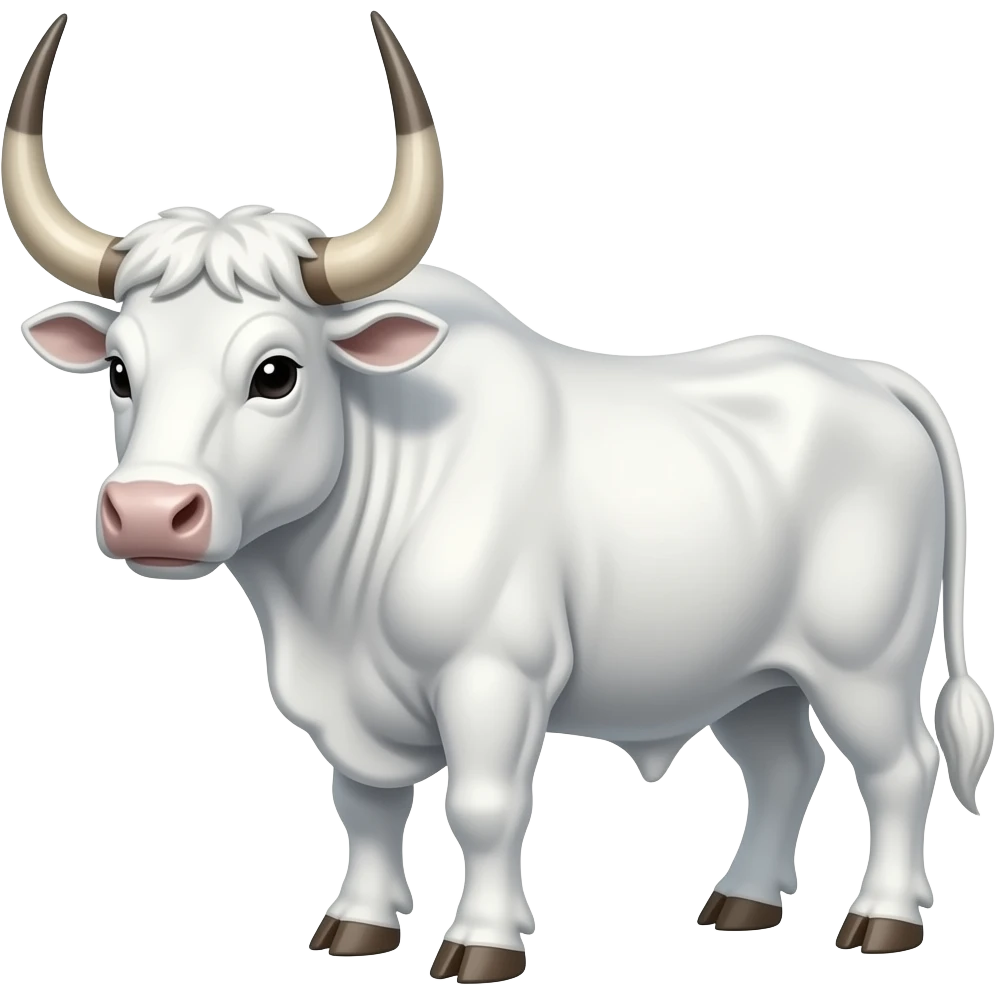white bull with long horns emoji