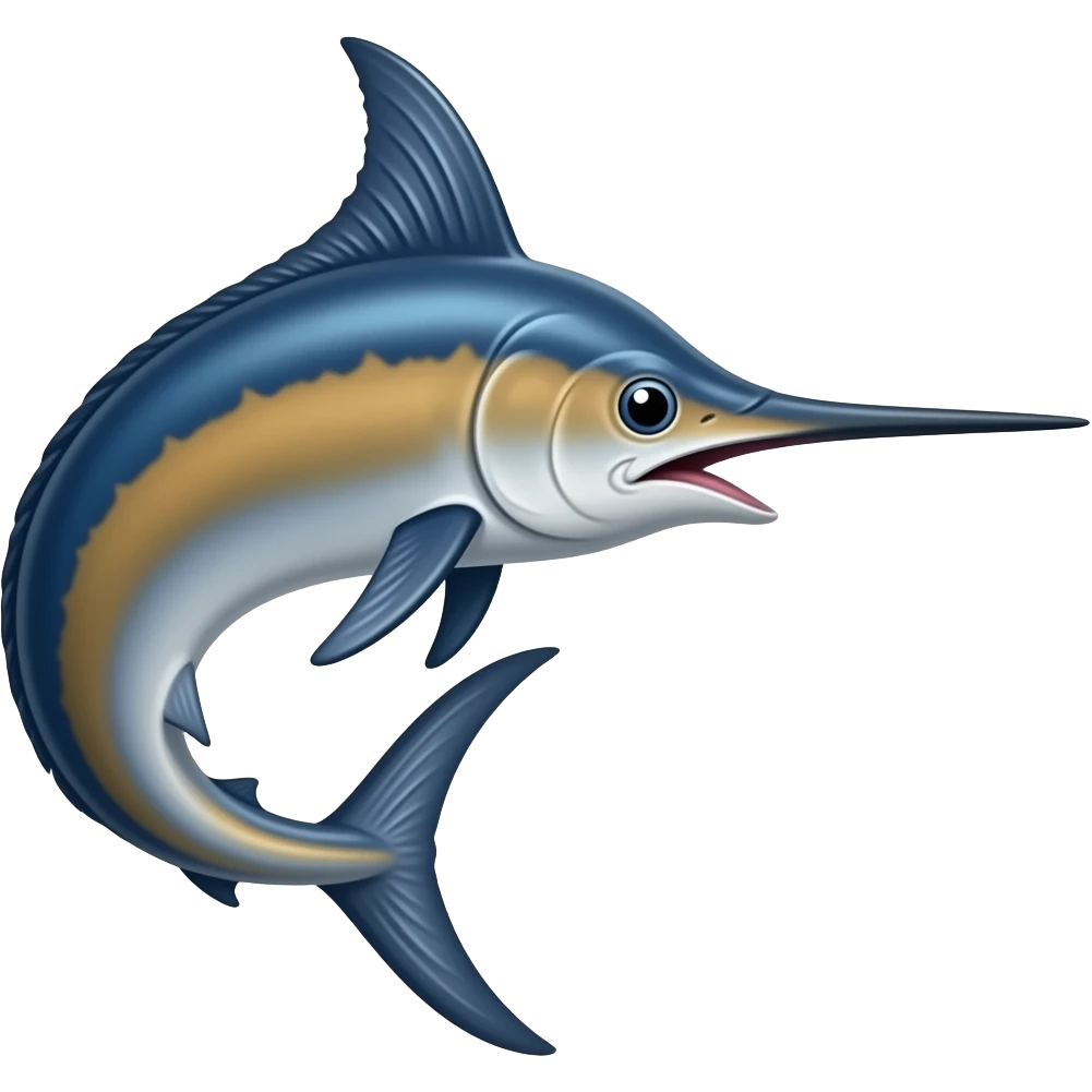 Marlin curved looking right side emoji