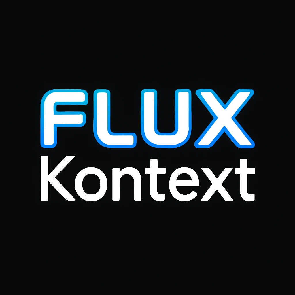 make a image with logo of  text "FLUX Kontext" emoji