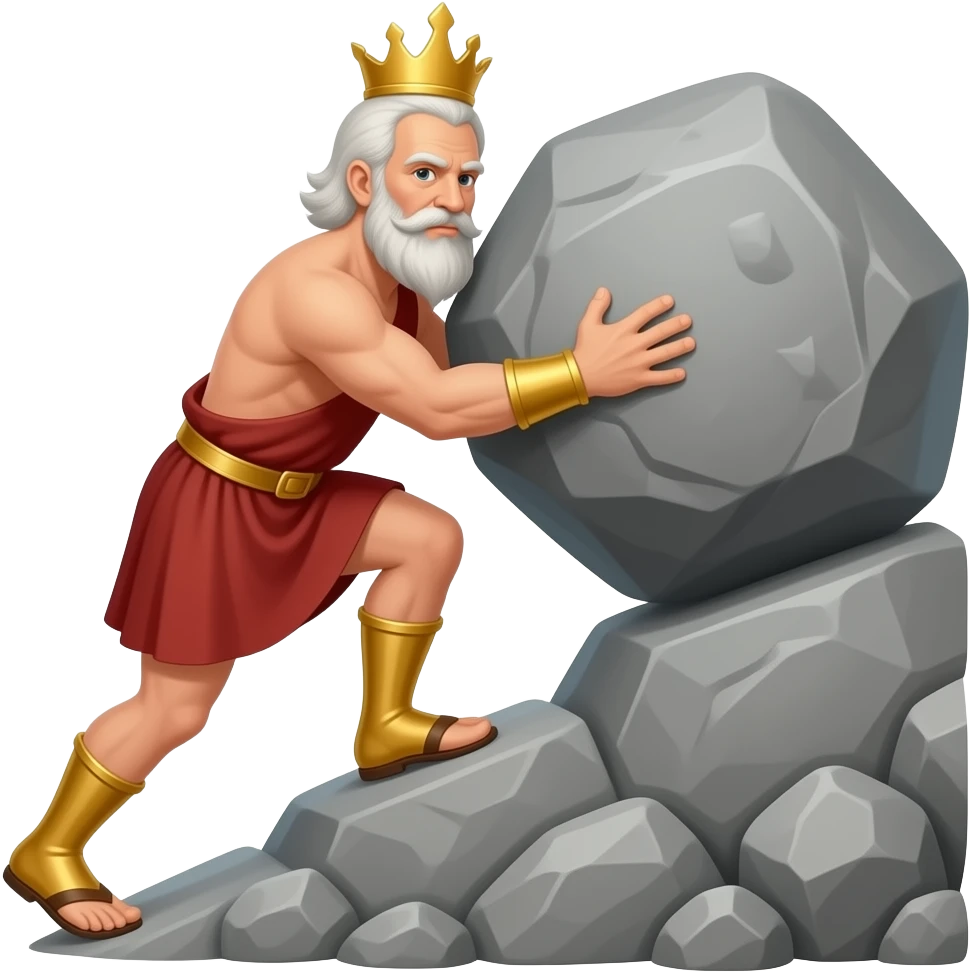 Black Sisyphus push emoji