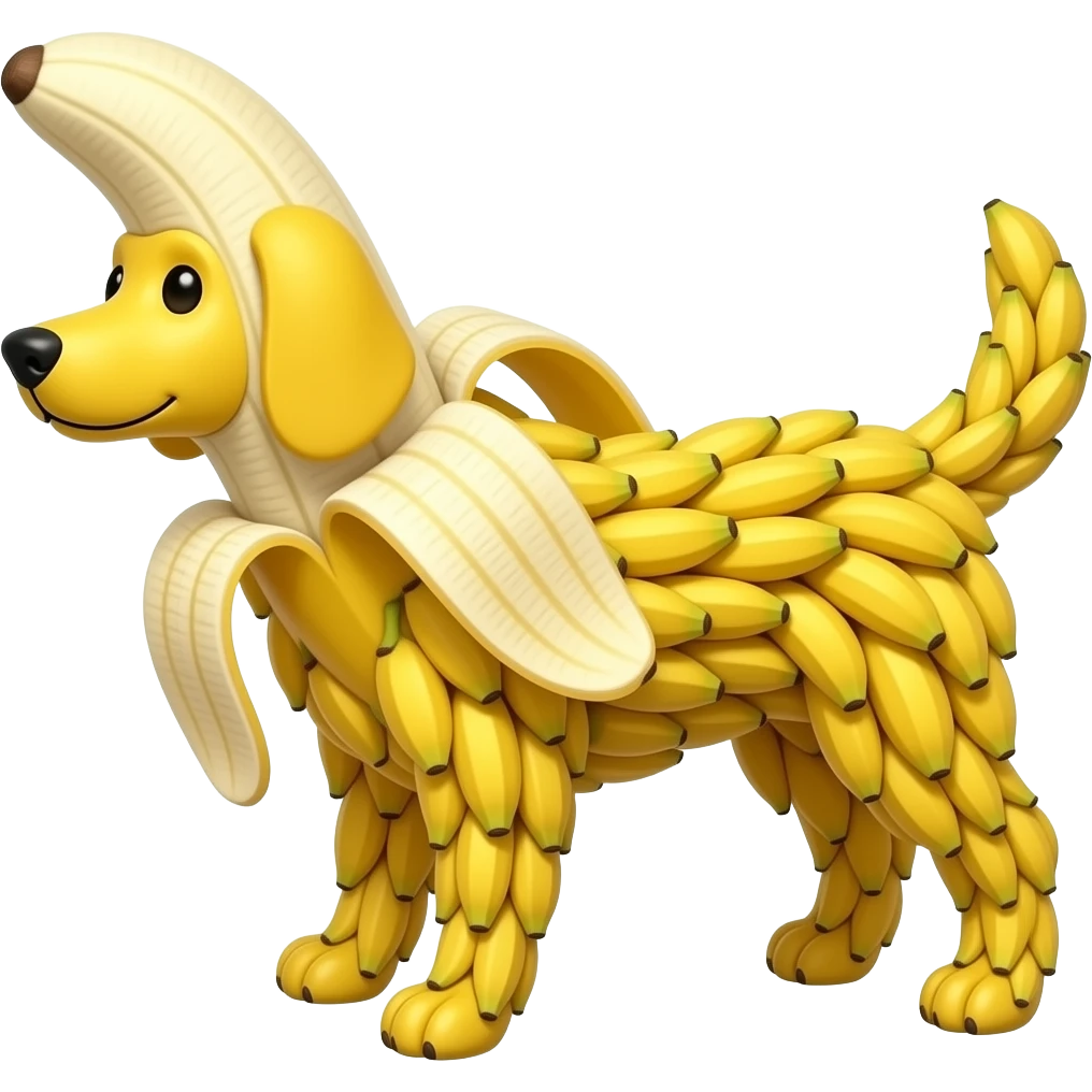 dog made of banana body head all looks like banana emoji