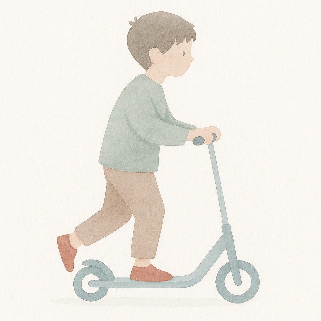 boy riding a scooter emoji