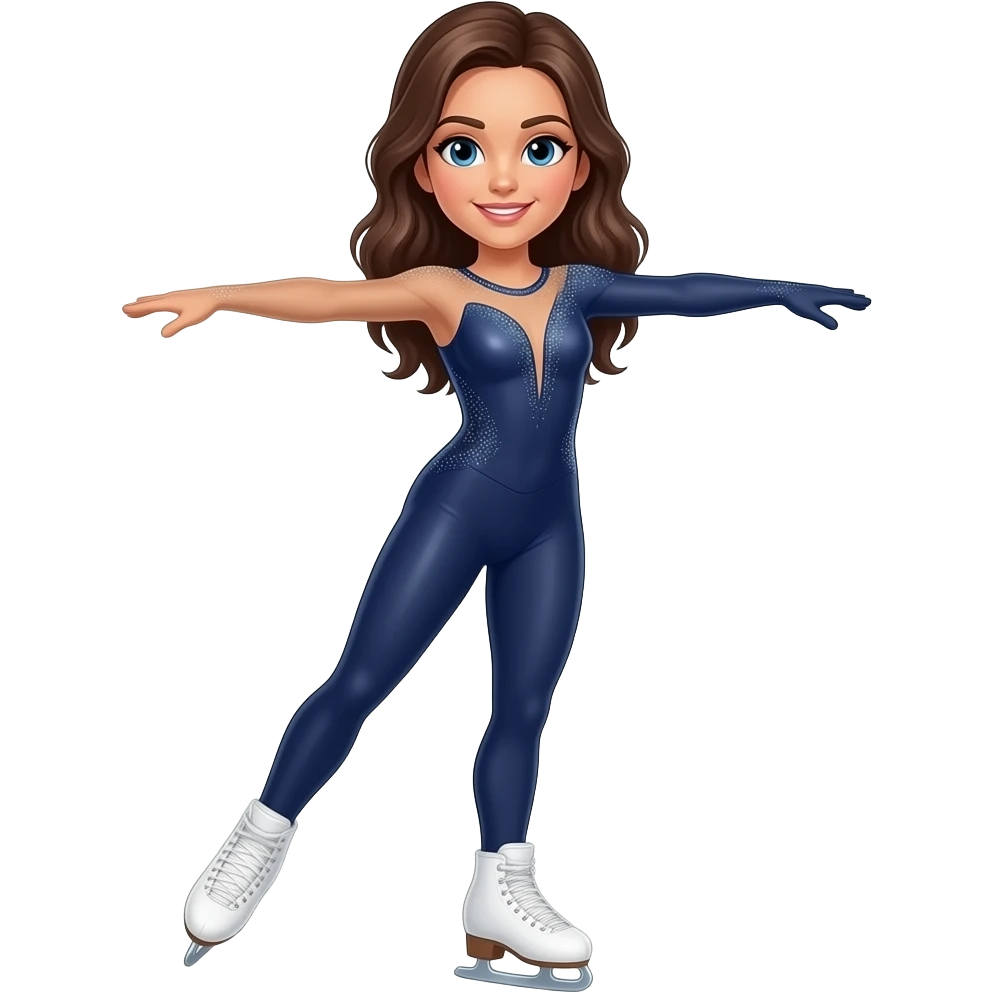 female USA Olympic USA figure skater full-length body suit emoji