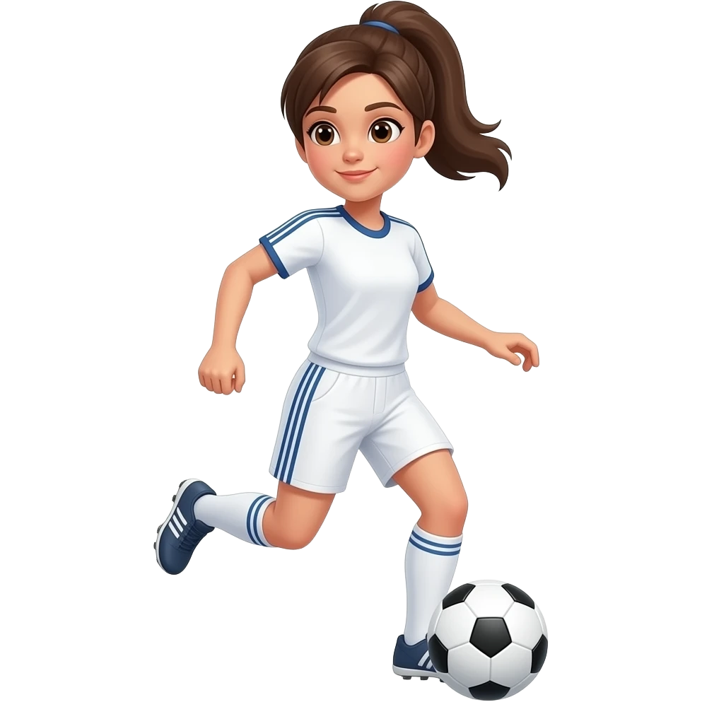Sport girl white t-shirt and white short go yes ⚽️ futbol shirt’s emoji